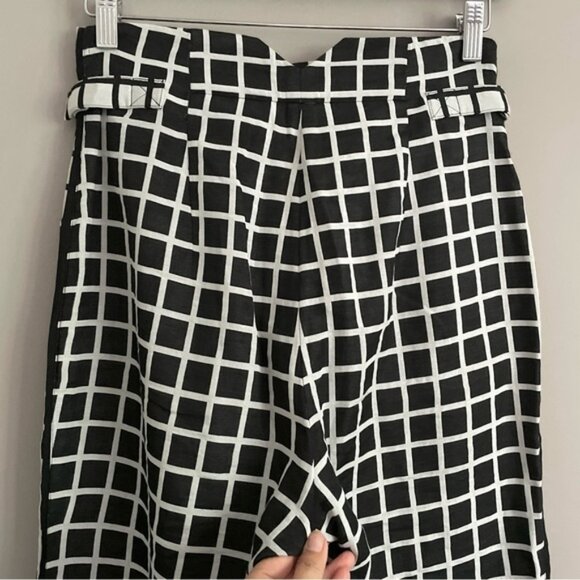 Kaelen NYC Black White Grid Pattern Cropped Pants - 4 - Picture 11 of 13